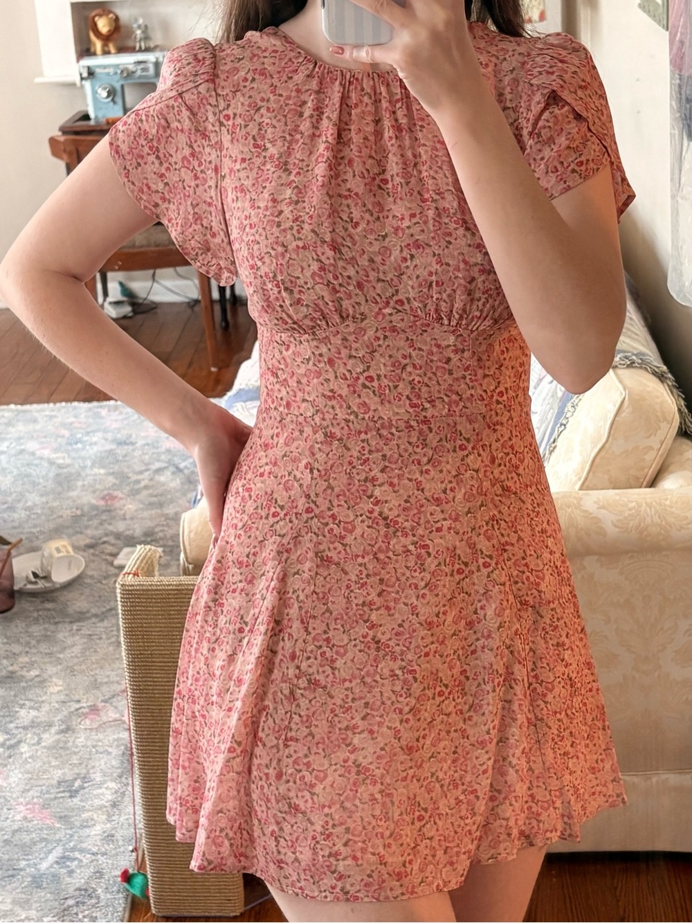 Reformation Lula Pink Floral Mini Dress - Picture 4 of 5